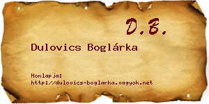 Dulovics Boglárka névjegykártya