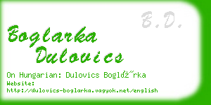 boglarka dulovics business card